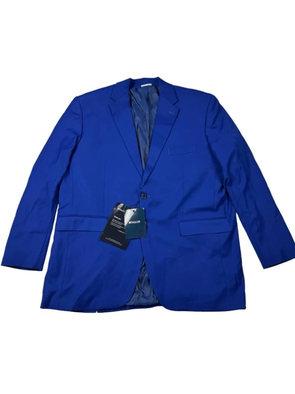 NEW MTailor Men's Bespoke Custom Polyester Blend 2-Button Blazer Blue • 52R